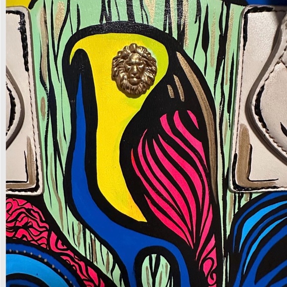 Hand Painted custom vibrant abstract large tote bag, very good condition - Picture 2 of 7